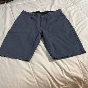 Mens Volcom Blue Flat Front Chino Shorts size 29